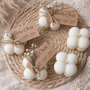 Personalized Mini Bubble Soy Candles: Wedding, Shower Favors