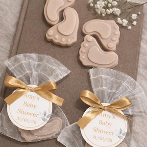 Baby shower favours, Mini baby foot wax melts, Gender reveal favours, Birthday present, Baby powder scented, Soy wax image 3