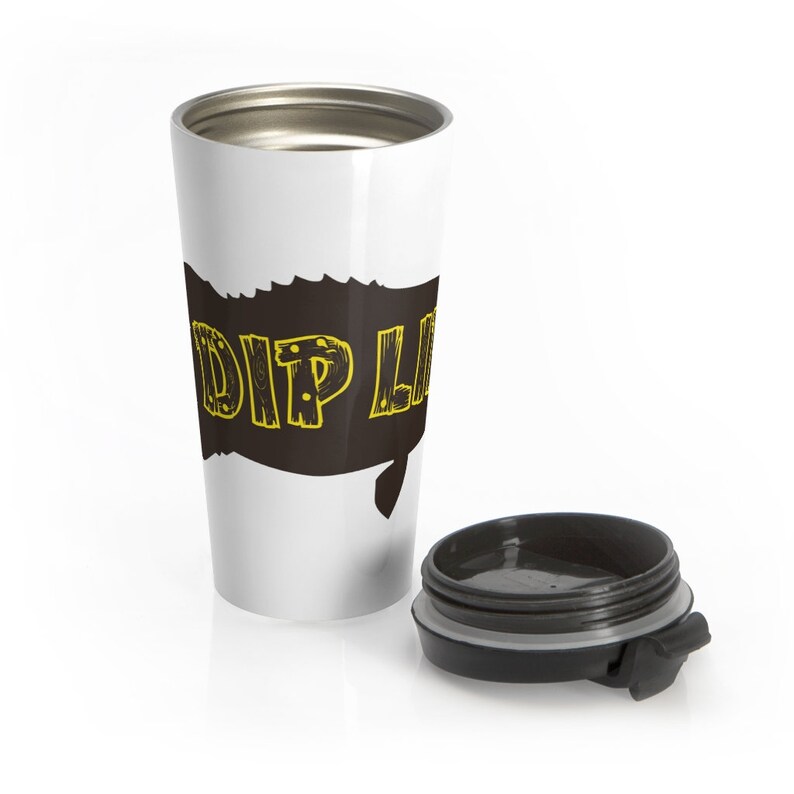 Stainless Steel DIP LIFE FISH spit cup. Printed in Etsy