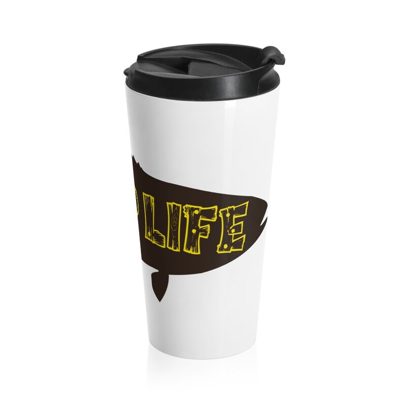 Stainless Steel DIP LIFE FISH spit cup. Printed in Etsy