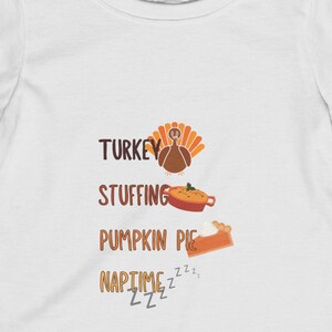 Kid&#39;s Thanksgiving Turkey Stuffing Pumpkin Pie Naptime Tee, Short-Sleeve Toddler Shirt, Silly Children&#39;s Top