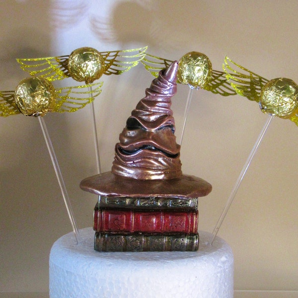 Sorting Hat - solid chocolate 3D - handmade hand painted - 12x8cm - edible Harry Potter Cake Topper - wizard wizarding witch magic spells