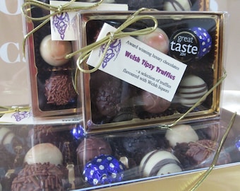 Tipsy Truffles (gift box of 6, 12 or 24) - handmade - Gold Great Taste Award winners - 5-star hygiene rated Chocolatier - (contain alcohol)