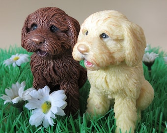 Chocolate LabraDoodle - CockerPoo - CockaPoo - Dog Doodle - Golden Doodle - solid chocolate - handmade, handpainted - beautifully packaged