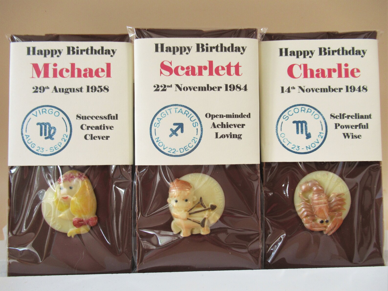 Personalised Zodiac Chocolate Bar Star Signs top quality Etsy