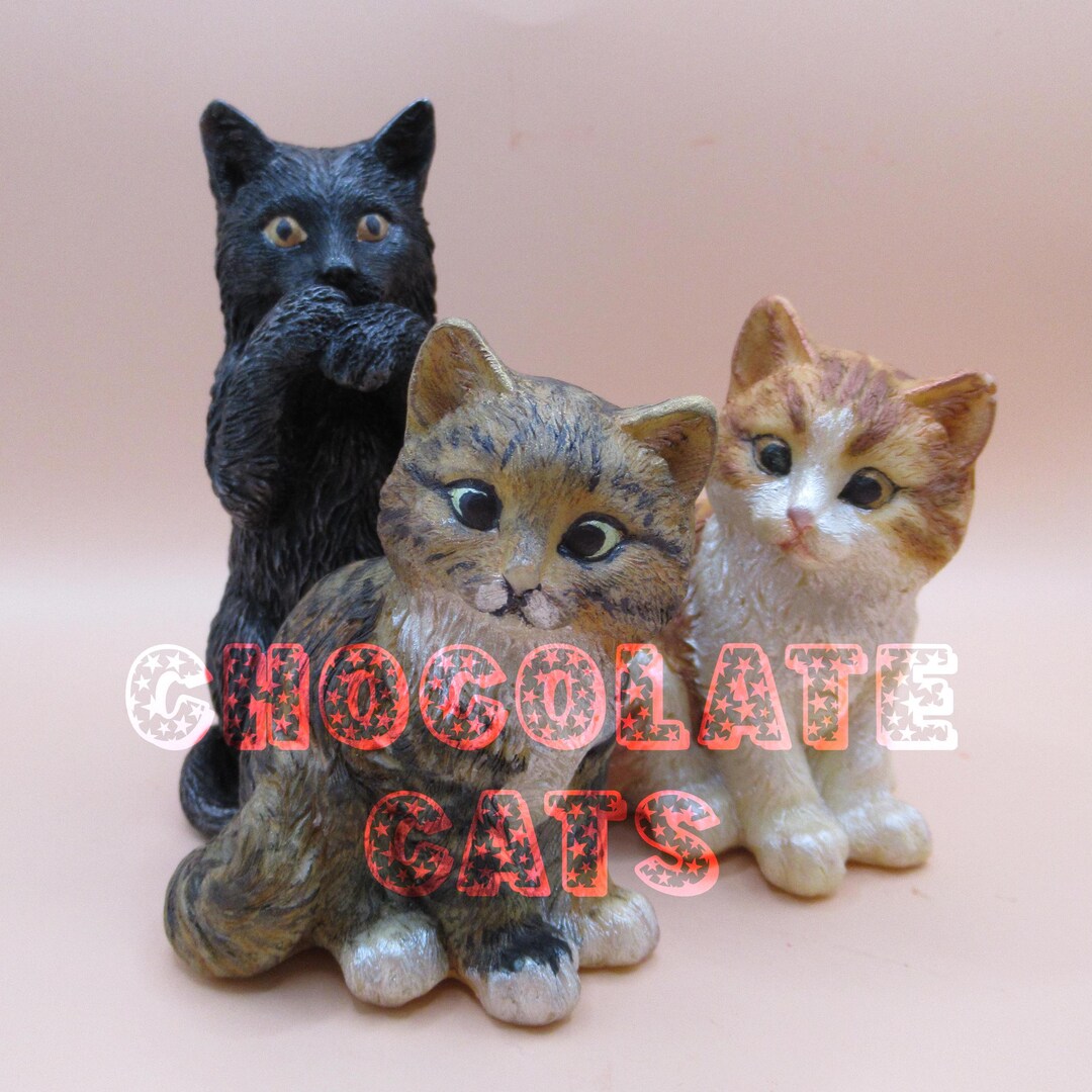 Chocolate Cat Kitten - Sitting or Standing - 3D Edible Cake Topper ...