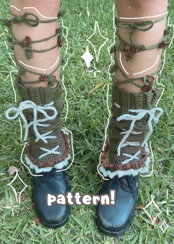 PATTERN: Crochet Flared Forest Leg Warmers // Cottagecore