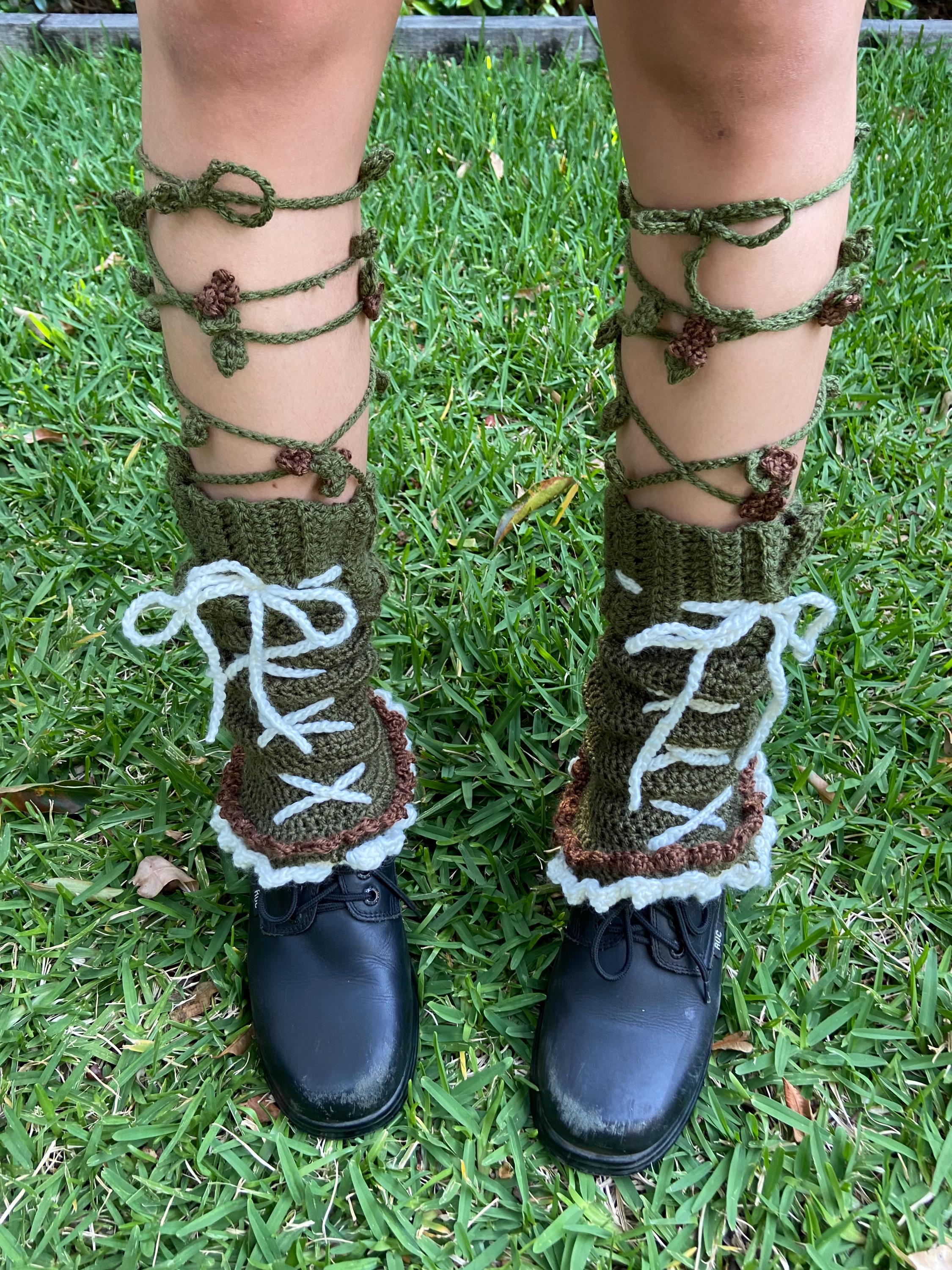 PATTERN: Crochet Flared Forest Leg Warmers // Cottagecore