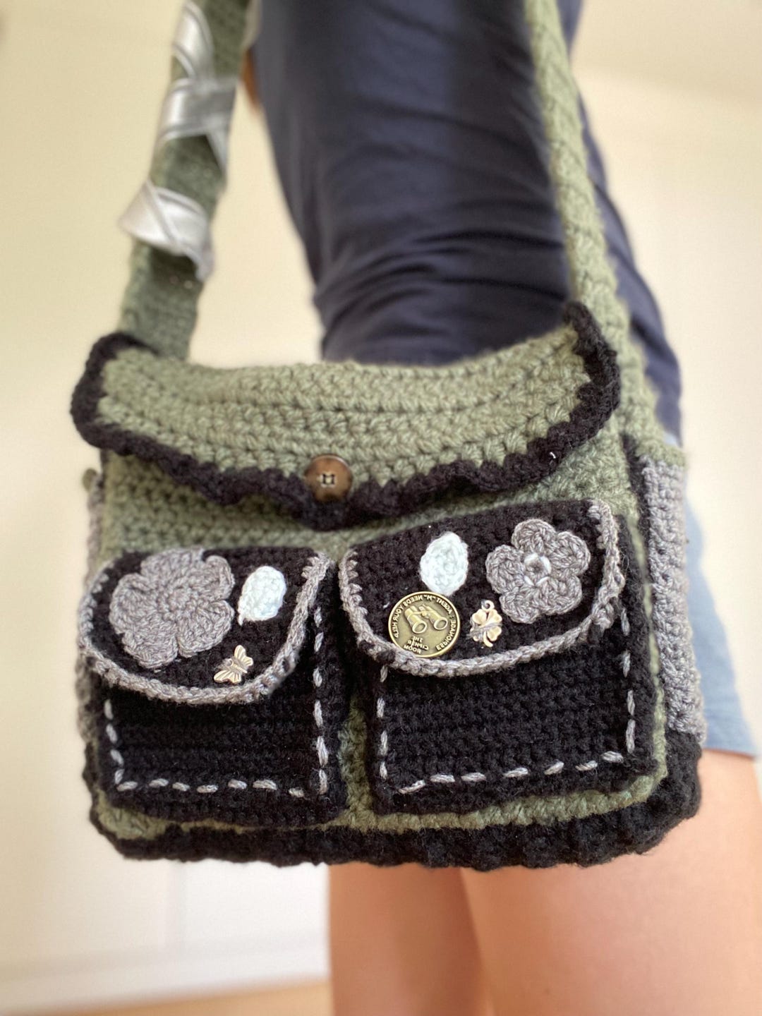 ショルダーバッグ・ポシェット TYPESERVICE Handmade Fringe Knitted Mini Bag Gray Amazon.com: Stizimn Crochet Summer Beach Tote Shoulder Hobo