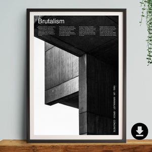 Brutalist print, Gift, poster, Bauhaus Series, modernism, mid century, minimal, modern, architecture, concrete, wall art, lover, models