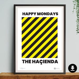 Hacienda Print, Fac 51 Print, Manchester Print, Wall Art, Print, Home Décor, football, Art, MCR, Love, Happy Mondays, DIGITAL DOWNLOAD,