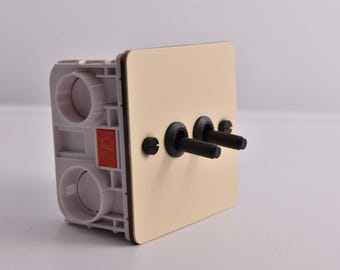 Metalic switch 2 gang 2way Ivoire and black