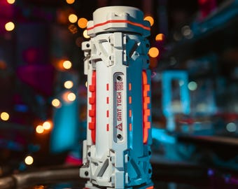 Handcrafted Cyberpunk Thermos with Built-in Thermometer | Bottle, Mug, Flask | Cosplay, Gift, Sci-Fi, Cyberpunk, props | 17oz (500 ml)