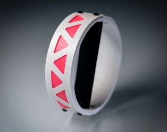 Sci-Fi Cyberpunk Bracelet: Floating PLA Plastic Cuff, UV Reactive