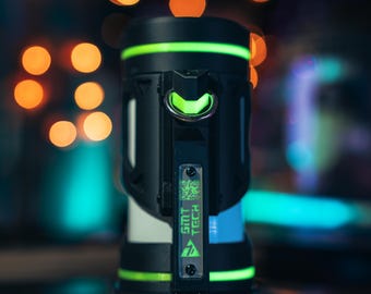 Handcrafted Cyberpunk Mug with Built-in Thermometer | Bottle, Mug, Flask | Cosplay, Gift, Sci-Fi, Cyberpunk, props | 7oz (200 ml)