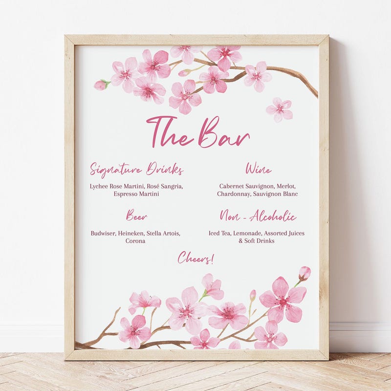 Cherry Menu on Table - Etsy