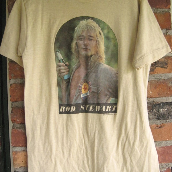 Vintage Rod Stewart 1977 Concert Tour Tee Shirt