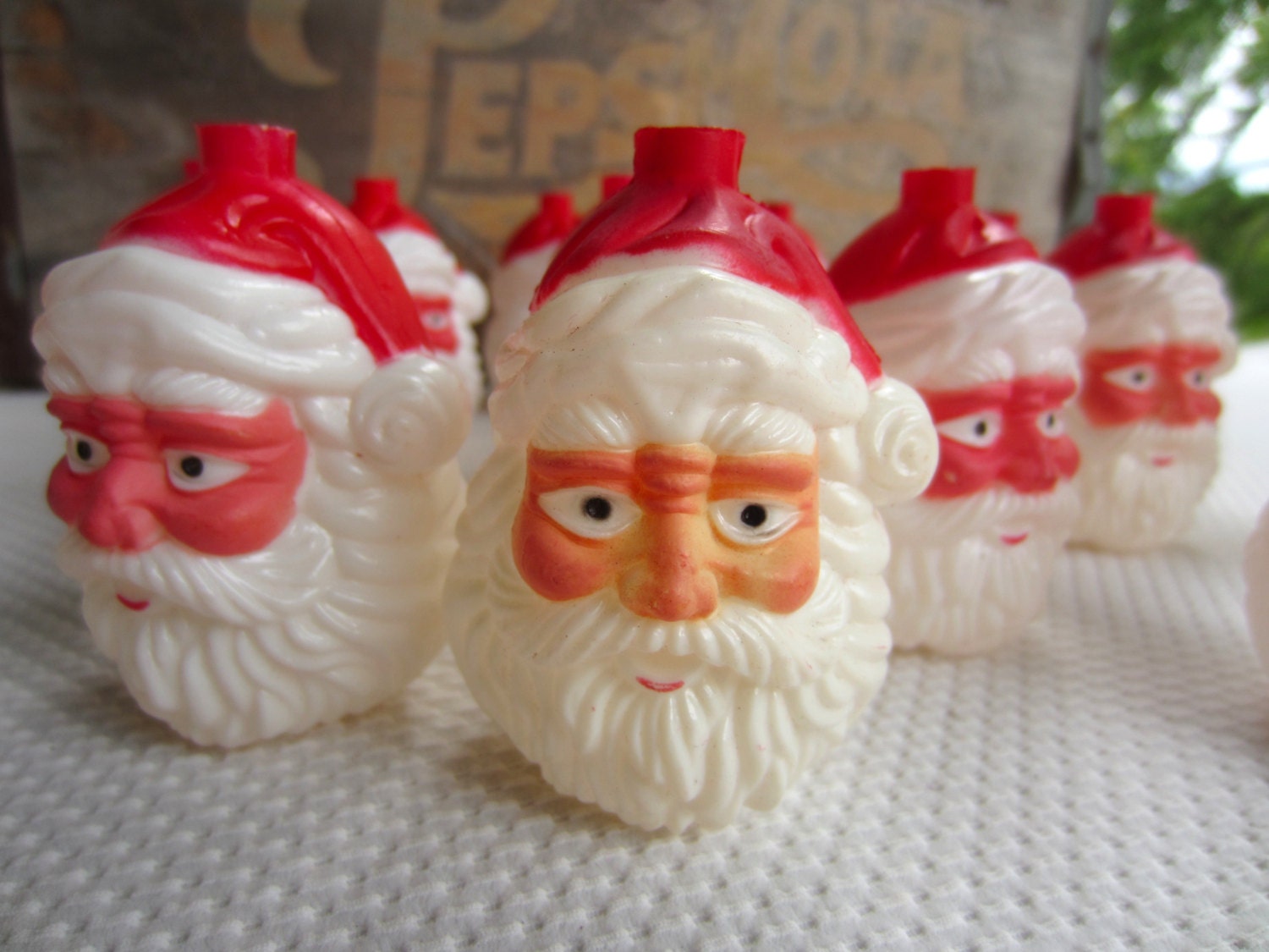 Vintage Santa Plastic Light Covers for Christmas String Lights Etsy