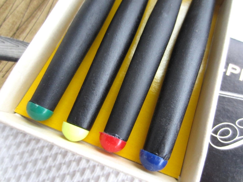 Vintage Fondue Forks Color Tips Black Stainless Fork Japan