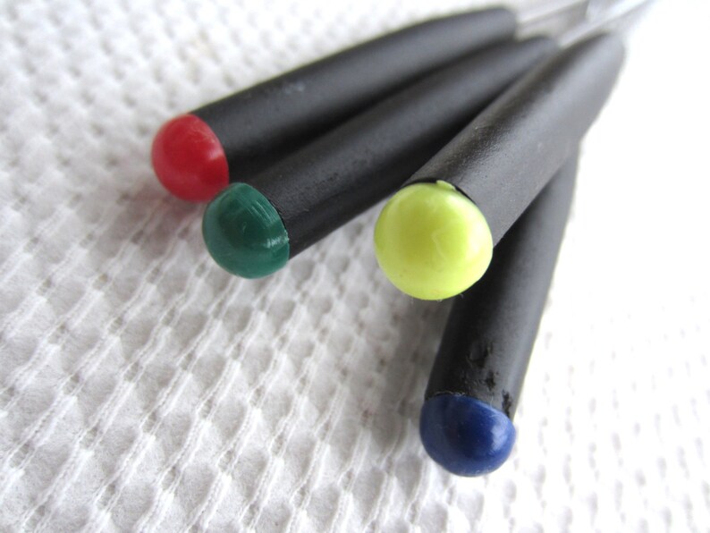 Vintage Fondue Forks Color Tips Black Stainless Fork Japan