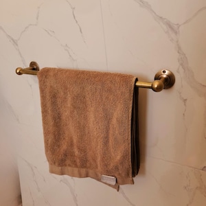 Bronze Brass Towel Bar, Handmade Bathroom & Kitchen Rail