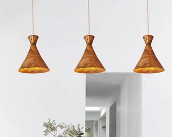 Handmade Sets Of Copper Pendant Lights,Sets Of Oxidized Copper Dome Ceiling Lamps, Hammered Kitchen Island Light Fixtures, Farmhouse Light.