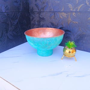 Green Patina Vessel Sink Bathroom,Hammered Oxidized Copper Bathroom Sink, Green Patina Copper Washbasin, vintage copper sink
