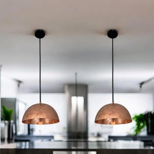 Set of 2 pendant Copper Light Fixtures, Copper Patina Lamp, Kitchen Island Lighting, Handcrafted Ceiling Light Fixture,Copper Hanging lights