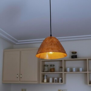 Copper Pendant Light Kitchen, Vintage Island Light Fixture, Copper Dome Ceiling Light, Farmhouse Copper Lamp image 5