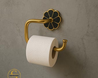 Elegant Brass Resin Toilet Paper Holder Vintage Floral Wall-Mounted Paper Holder, Brass Bathroom Hardware