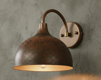 Rustic Copper Wall Sconce – Handmade Green Patina Light, Vintage Outdoor Wall Lamp, Farmhouse Bathroom Vanity, Artisan Metalwork