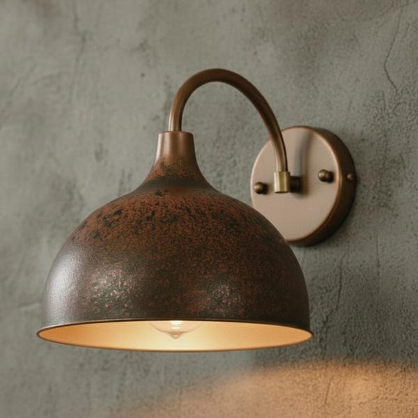 Rustikale Kupfer Wandleuchte - Handgefertigtes Licht aus grüner Patina, Vintage Außenwandleuchte, Badezimmer Waschtisch im Landhausstil, Metallkunst