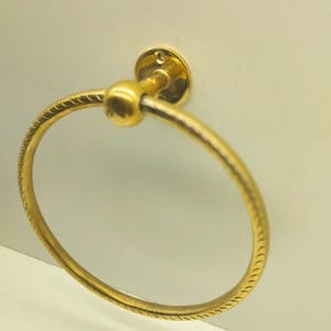 Unlacquered Brass Towel Holder Ring,Towel Hanger For Bathroom Wall,Cozy Handcrafted Towel Holder.
