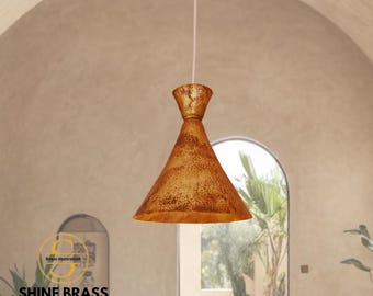 Antique Copper Pendant Light Fixture, Copper Industrial Lamp,Hammered Copper Pendant Light Kitchen, Vintage Light Fixture Farmhouse Style.