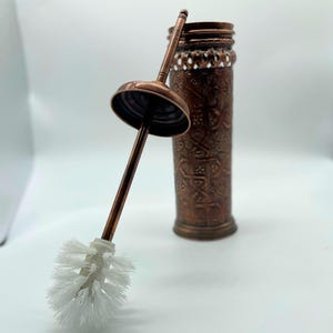 Handcrafted Copper Engraved Toilet Brush, Copper Bathroom Brush Holder, Toilet Brushes, Bathroom Accessories.