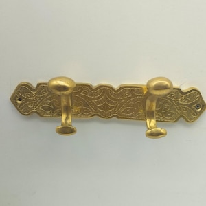 Unlacquered Brass Clothes Hooks, Engraved Brass Solid Coat Hanger,Clothes Hooks Wall Mount.