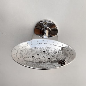 Silver Engraved Copper Soap Dish, Handcrafted Soap Holder, Wall Mounted Soap Holder, Soap Tray, Bathroom Accessories,bar soap holder.