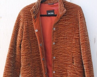 Medium Brown Velvet Vintage Jacket/Vintage Jacket/Vintage Velvet Peacoat/velvet jacket/Brown Jacket/Carol Cohen Jacket/retro vibe