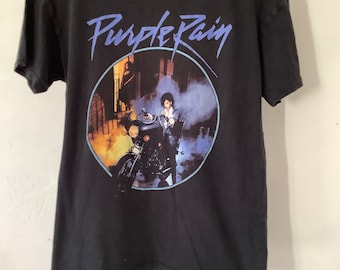 Vintage Purple Rain tshirt/retro Tshirt/vintage rock tshirt/Rare t shirt/Upcycled Vintage Dress/Prince Rogers Nelson/Classic rock t shirt