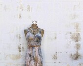 Small/Med Dress/Wearable Art/Tie Dye Sundress/Brown and Gray Dress/Hippie Dress/Boho  Dress/Music Festival clothing/Vintage Slipdress Grey