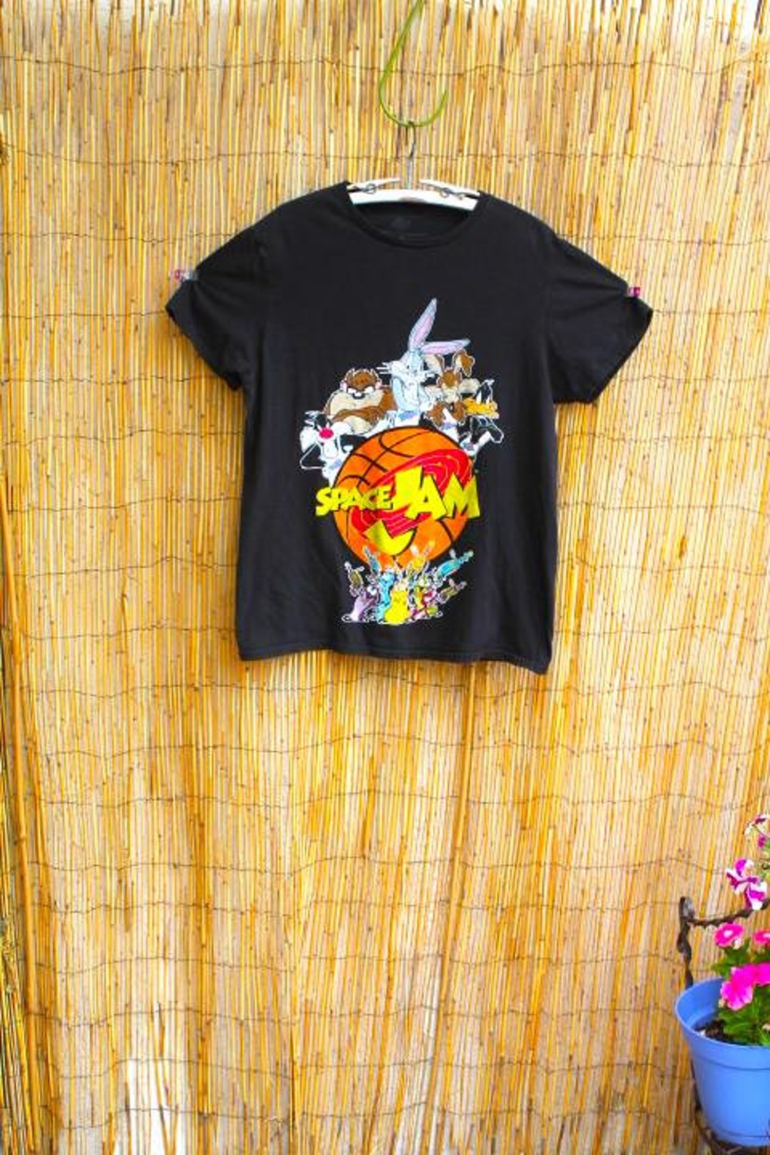 T-shirt imprimé lapin à col rond pour femmes, chemisier ample