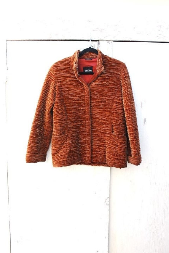 Medium Brown Velvet Vintage Jacket/Vintage Jacket… - image 3
