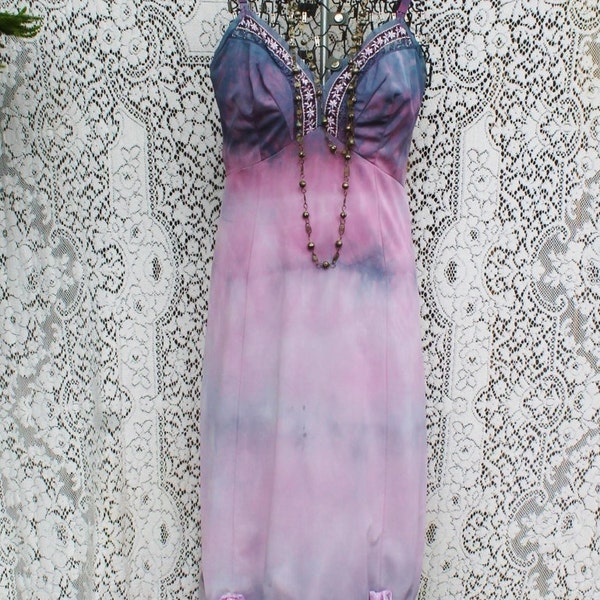 Med/Large Tie Dye dress/Ecru Rustic Wedding/Music festival/Tie Dye Sundress/Lavender creme Tie Dye/Sweet Shabby Chic Dress//Free People