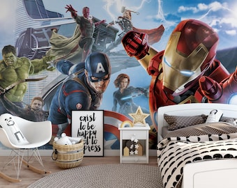 Papier peint enfant Avengers – Papier peint autocollant Super-héros