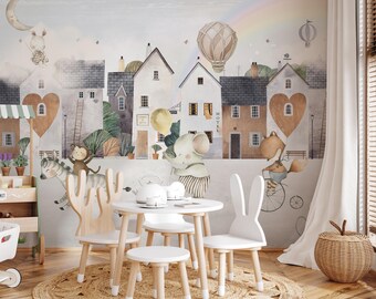 Circus Town Kids Wallpaper – Peel and Stick Nursery Wall Mural
