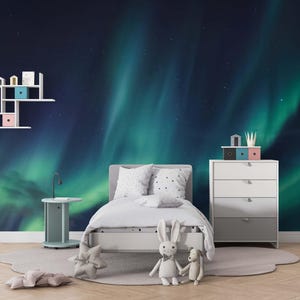 Aurora Northern Lights Wallpaper – Peel and Stick Kids Wall Mural