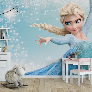 Bevroren sneeuw behang Peel and Stick, bevroren behang muurschildering, prinses verwisselbaar behang, kinderkamer behang, muur muurschildering decor meisjes
