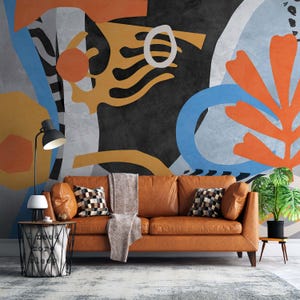 Abstract Art Wallpaper Mural: Colorful Peel and Stick Wallpaper