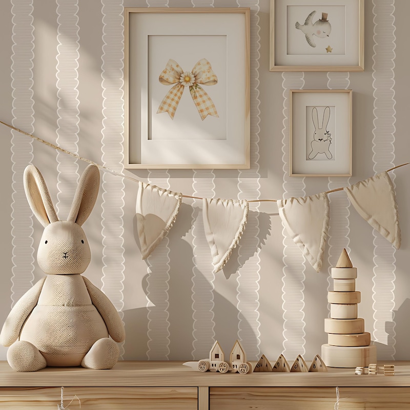 Stripe Nursery Wallpaper - Etsy UK