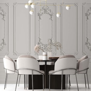 White 3D Wall Panel Wallpaper, Art Wallpaper, Peel and Stick Wallpaper, Removable Wallpaper Art, Minimalist Home Decor, Wall Mould Printing